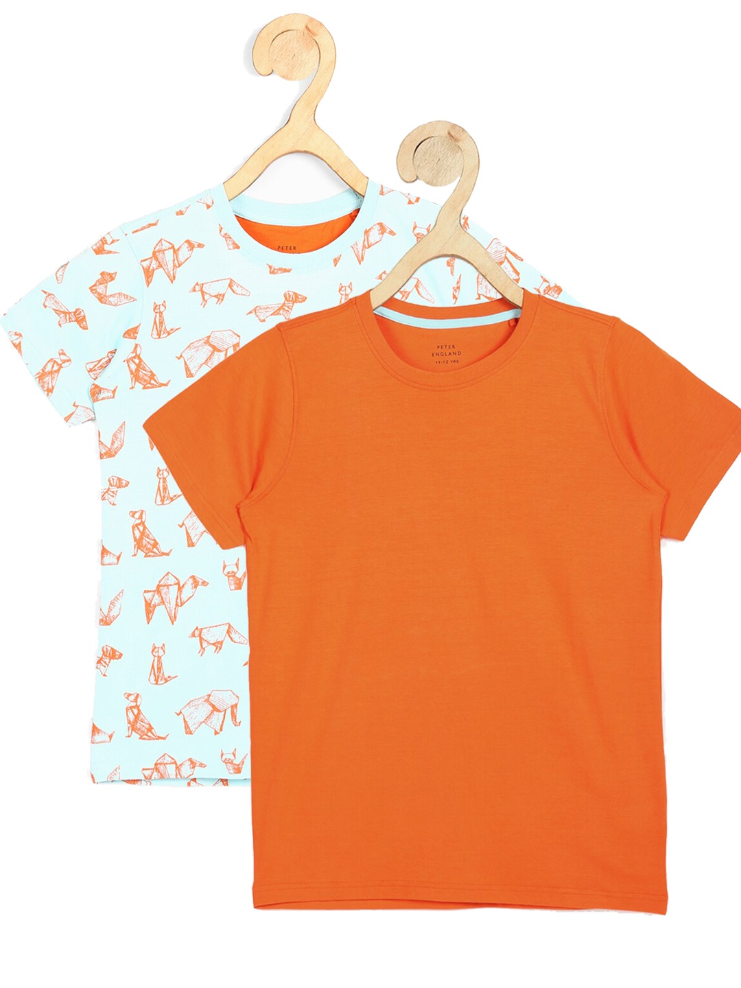 

Peter England Boys Pack Of 2 Printed Pure Cotton T-Shirt, Blue