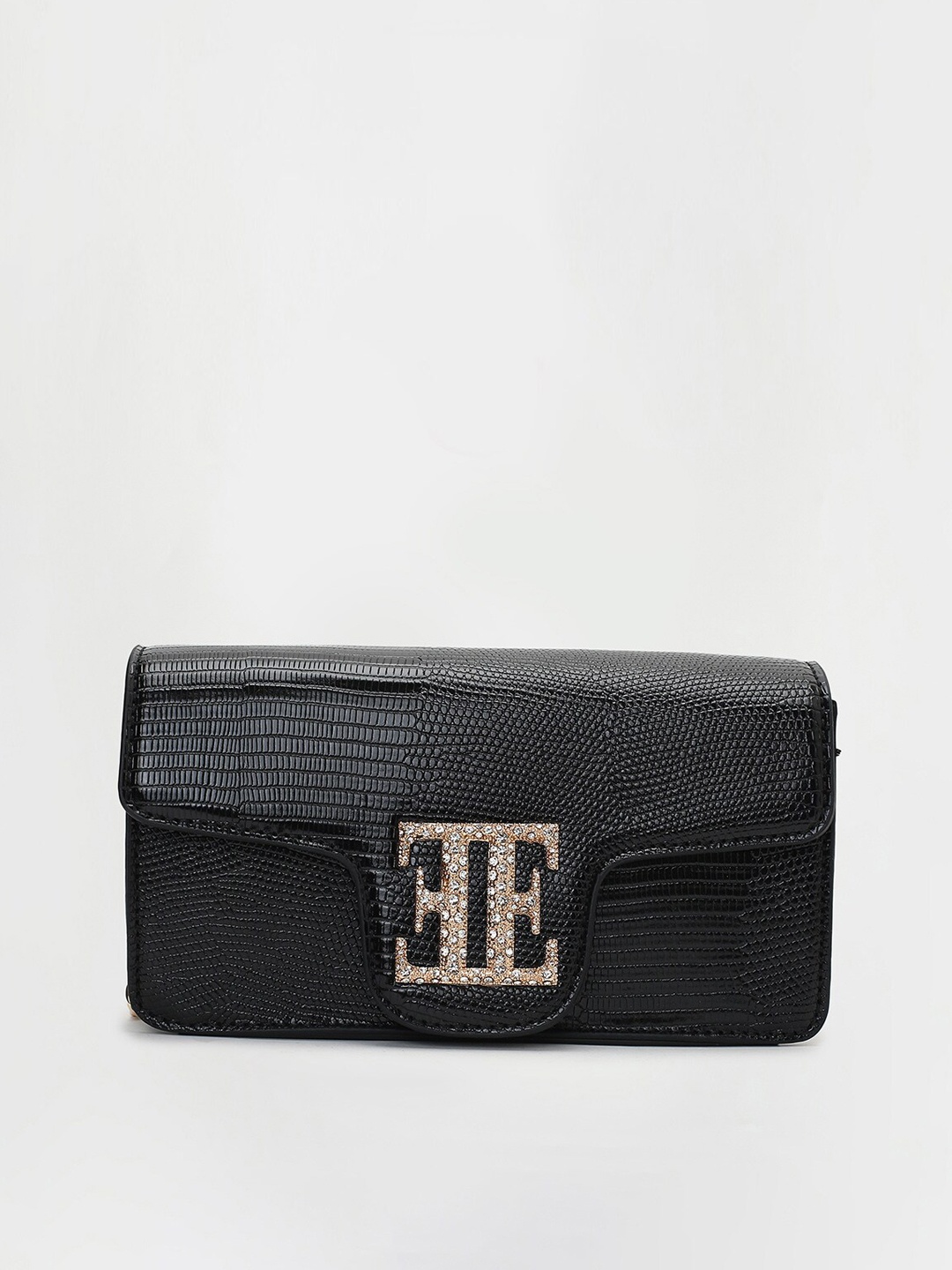 

ELLE Textured Structured Sling Bag, Black