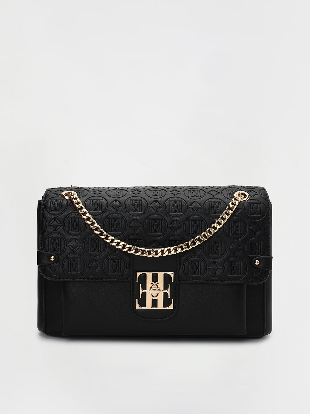 

ELLE Textured Structured Sling Bag, Black