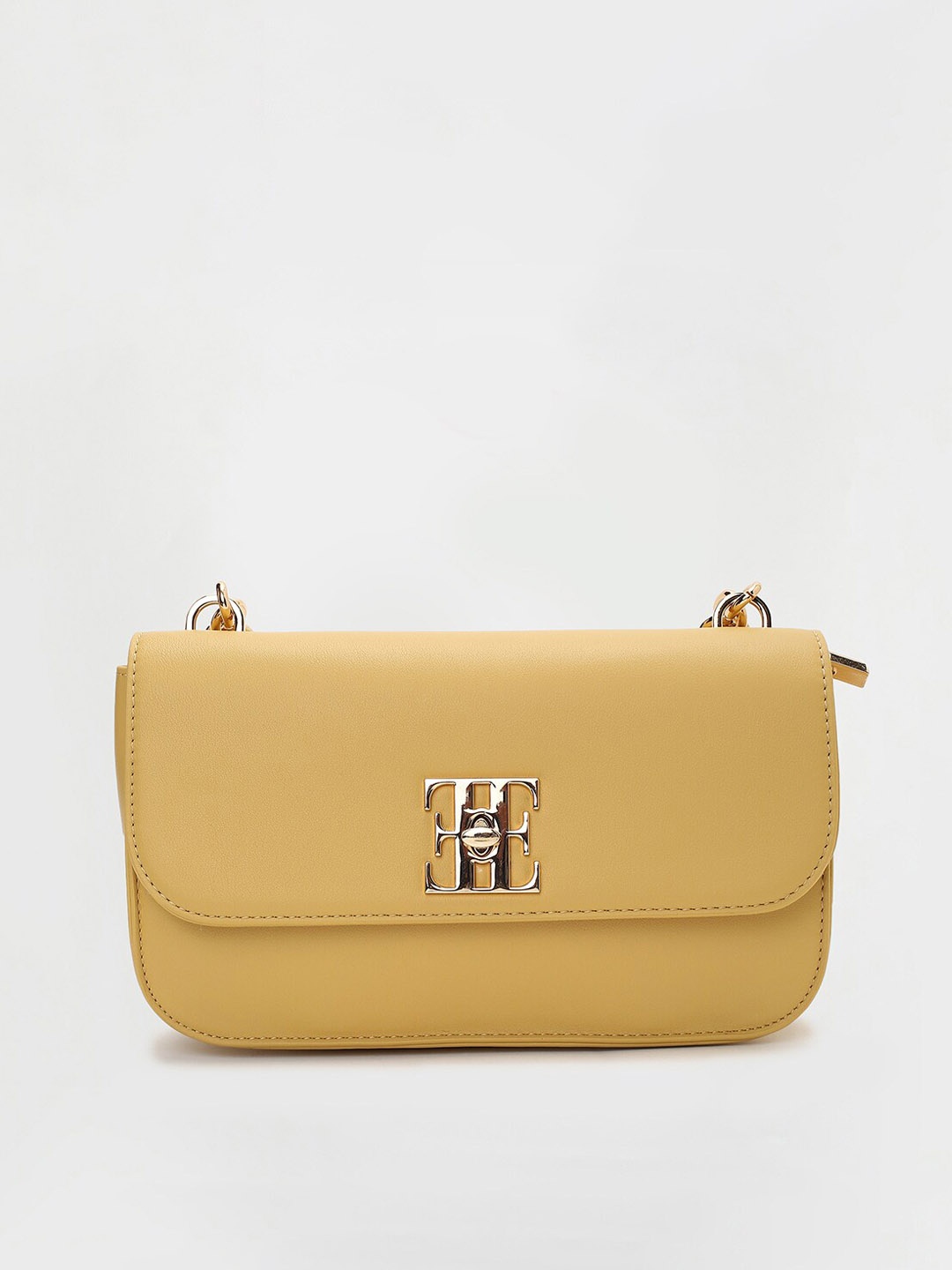 

ELLE Textured Structured Sling Bag, Yellow