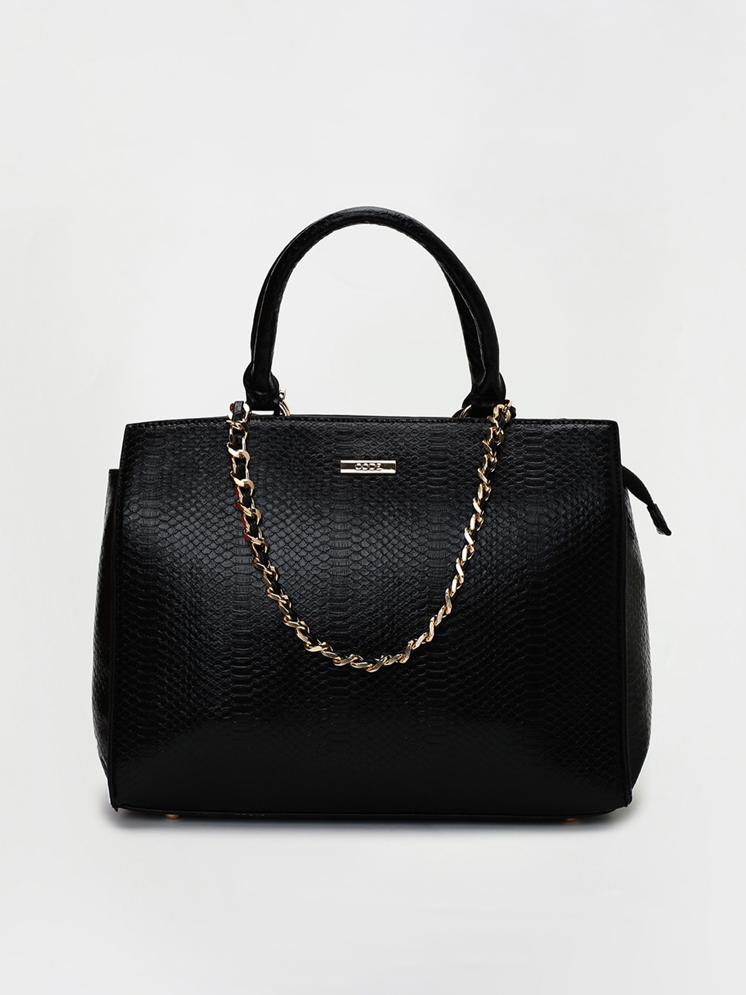 

CODE by Lifestyle Textured Structured Handheld Bag, Black