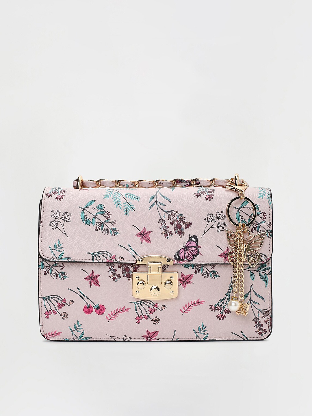 

Ginger by Lifestyle Printed Water Resistant Structured Sling Bag, Pink