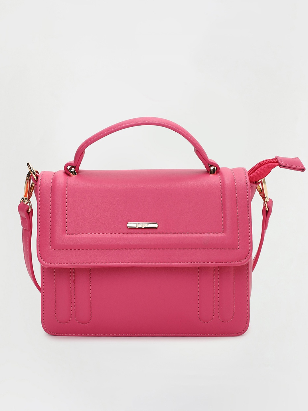 

Ginger by Lifestyle Solid Structured Satchel, Pink
