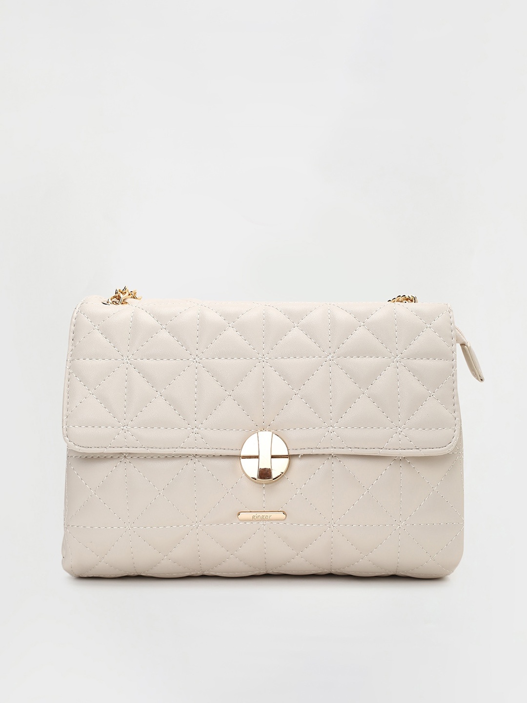 

Ginger by Lifestyle Textured Structured Sling Bag with Quilted, Beige