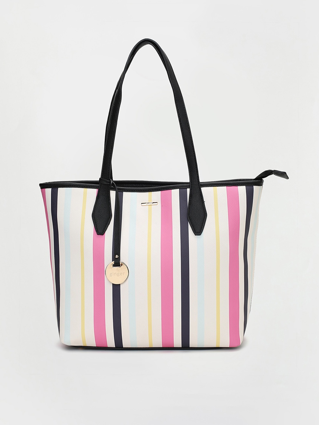 

Ginger by Lifestyle Striped Shopper Shoulder Bag, Pink