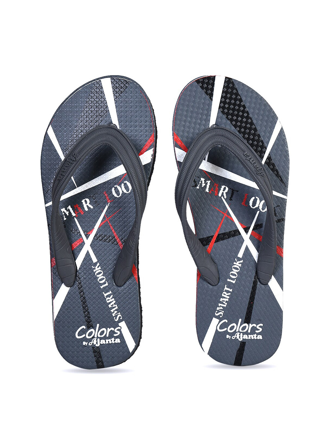 

Ajanta Men Printed Thong Flip-Flops, Grey