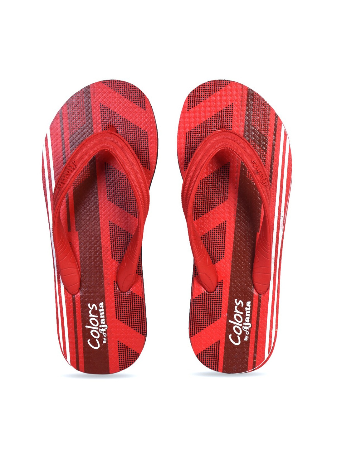 

Ajanta Men Printed Rubber Thong Flip-Flops, Red