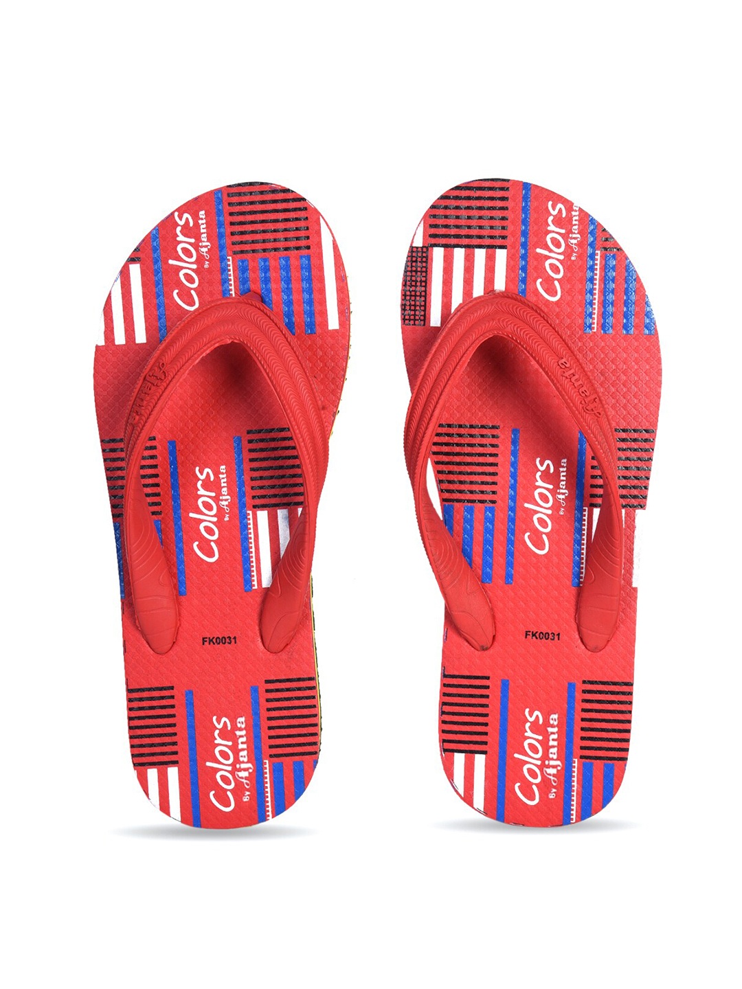

Ajanta Men Printed Rubber Thong Flip-Flops, Red