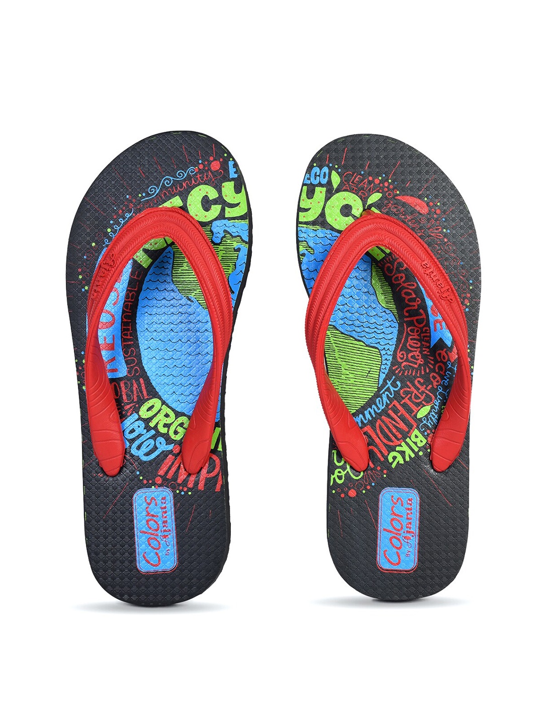 

Ajanta Men Printed Thong Flip-Flops, Red