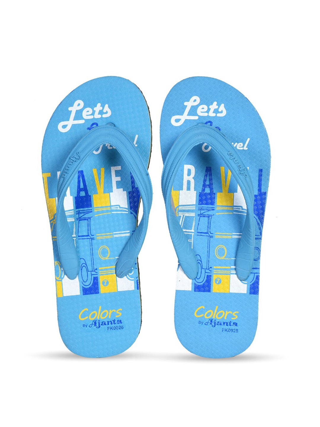 

Ajanta Men Printed Thong Flip-Flops, Blue
