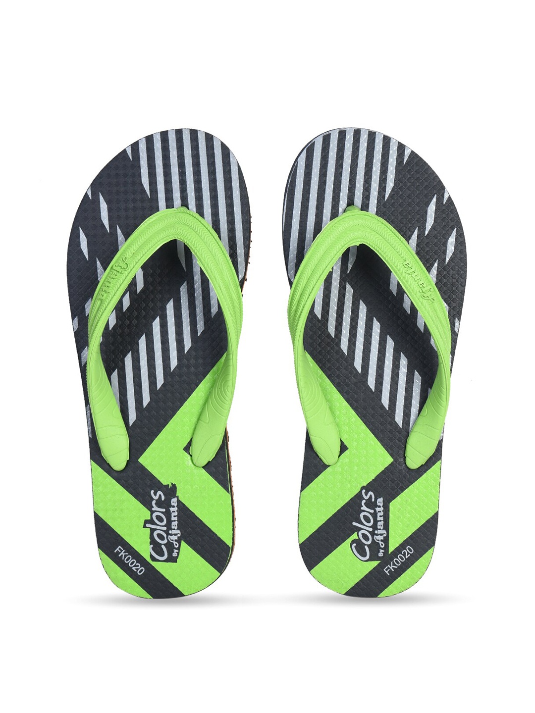 

Ajanta Men Striped Thong Flip-Flops, Green