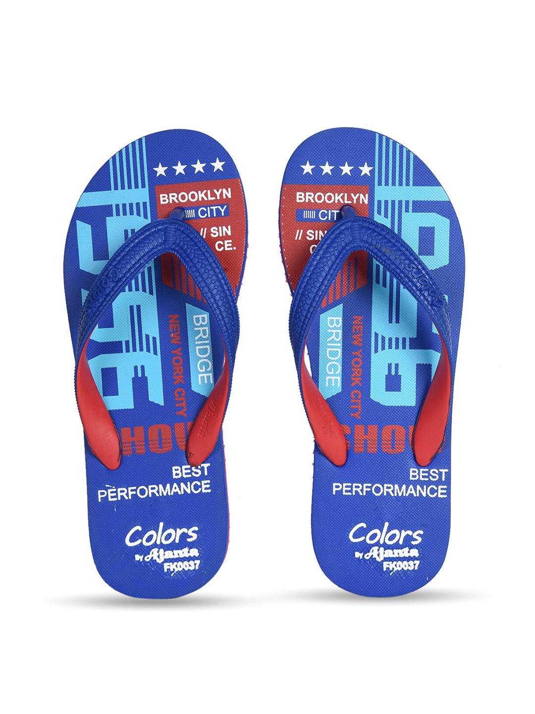 

Ajanta Men Printed Thong Flip-Flops, Blue
