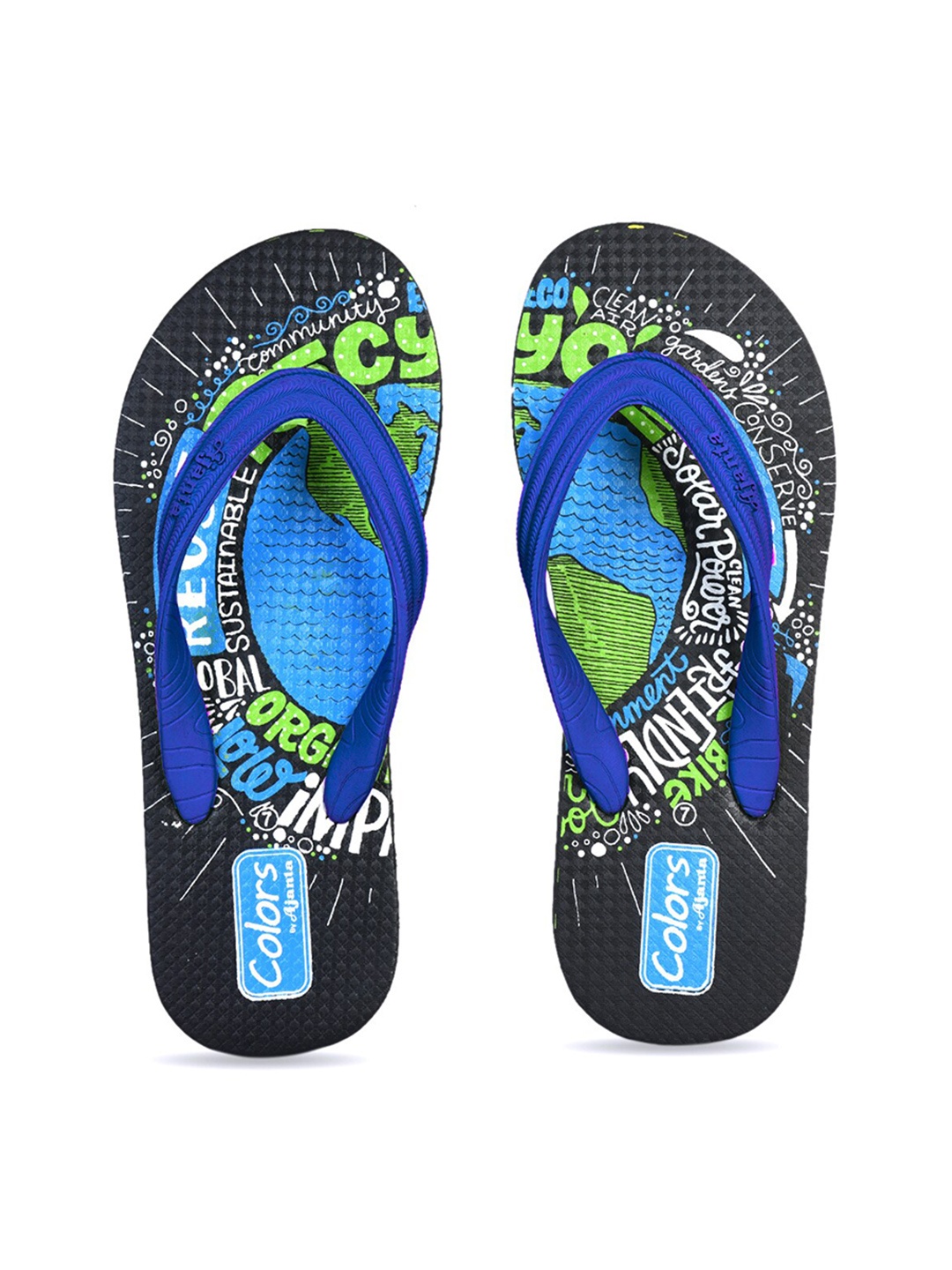 

Ajanta Men Printed Thong Flip-Flops, Blue