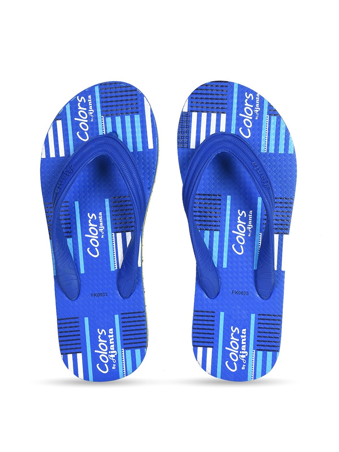 

Ajanta Men Printed Rubber Thong Flip-Flops, Blue