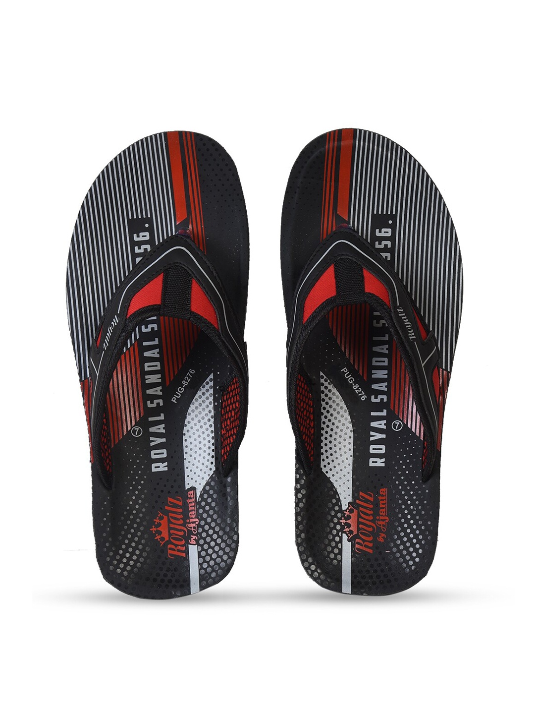 

Ajanta Men Printed Thong Flip-Flops, Black