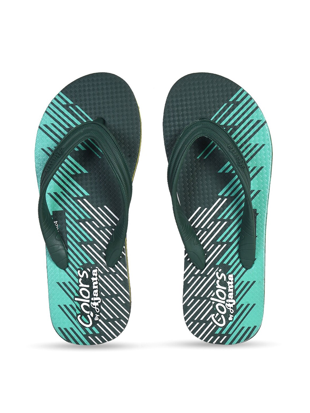 

Ajanta Men Printed Rubber Thong Flip-Flops, Green