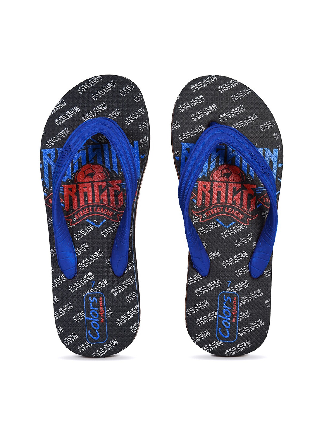 

Ajanta Men Printed Rubber Thong Flip-Flops, Blue