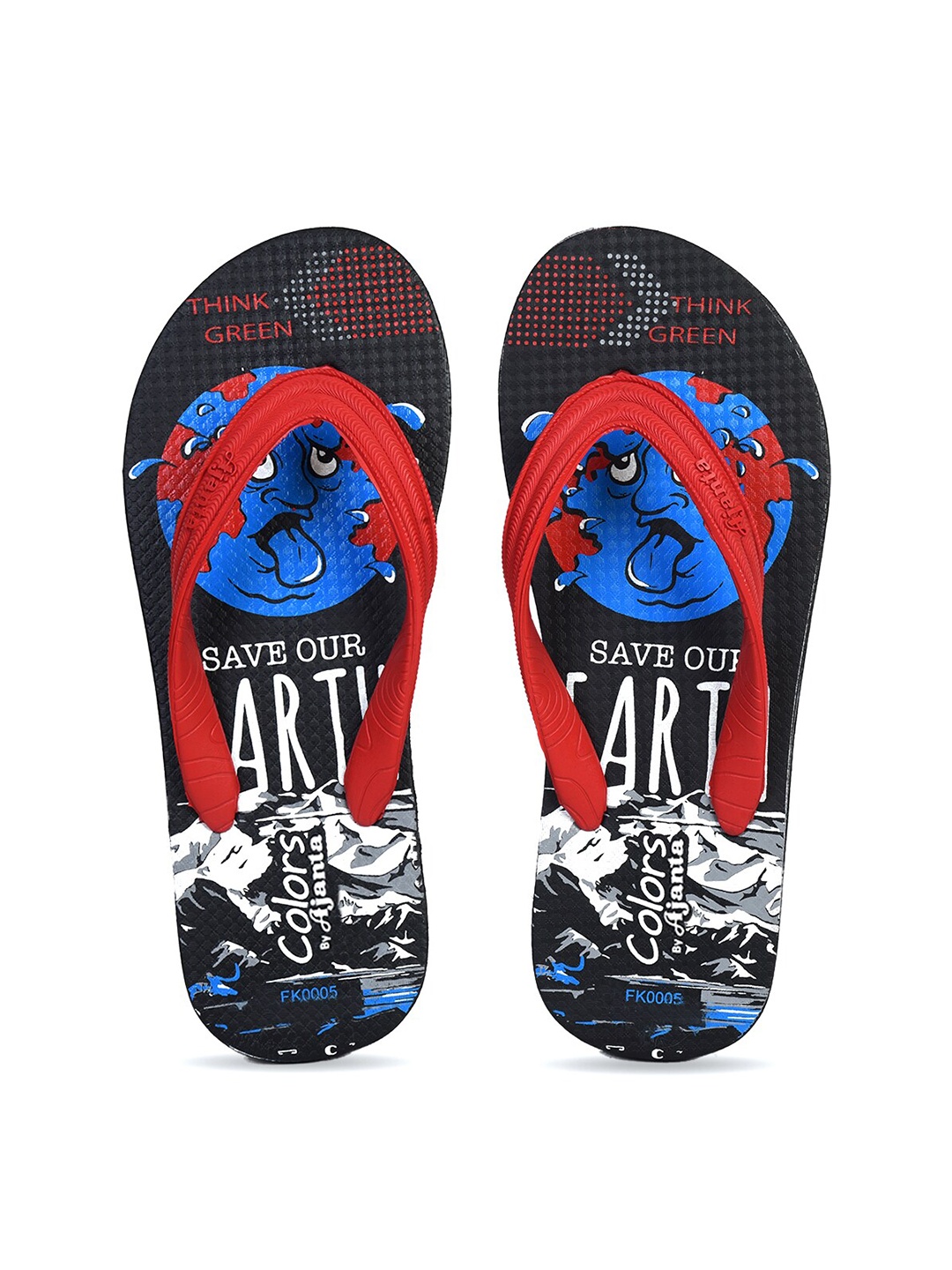 

Ajanta Men Printed Thong Flip-Flops, Red