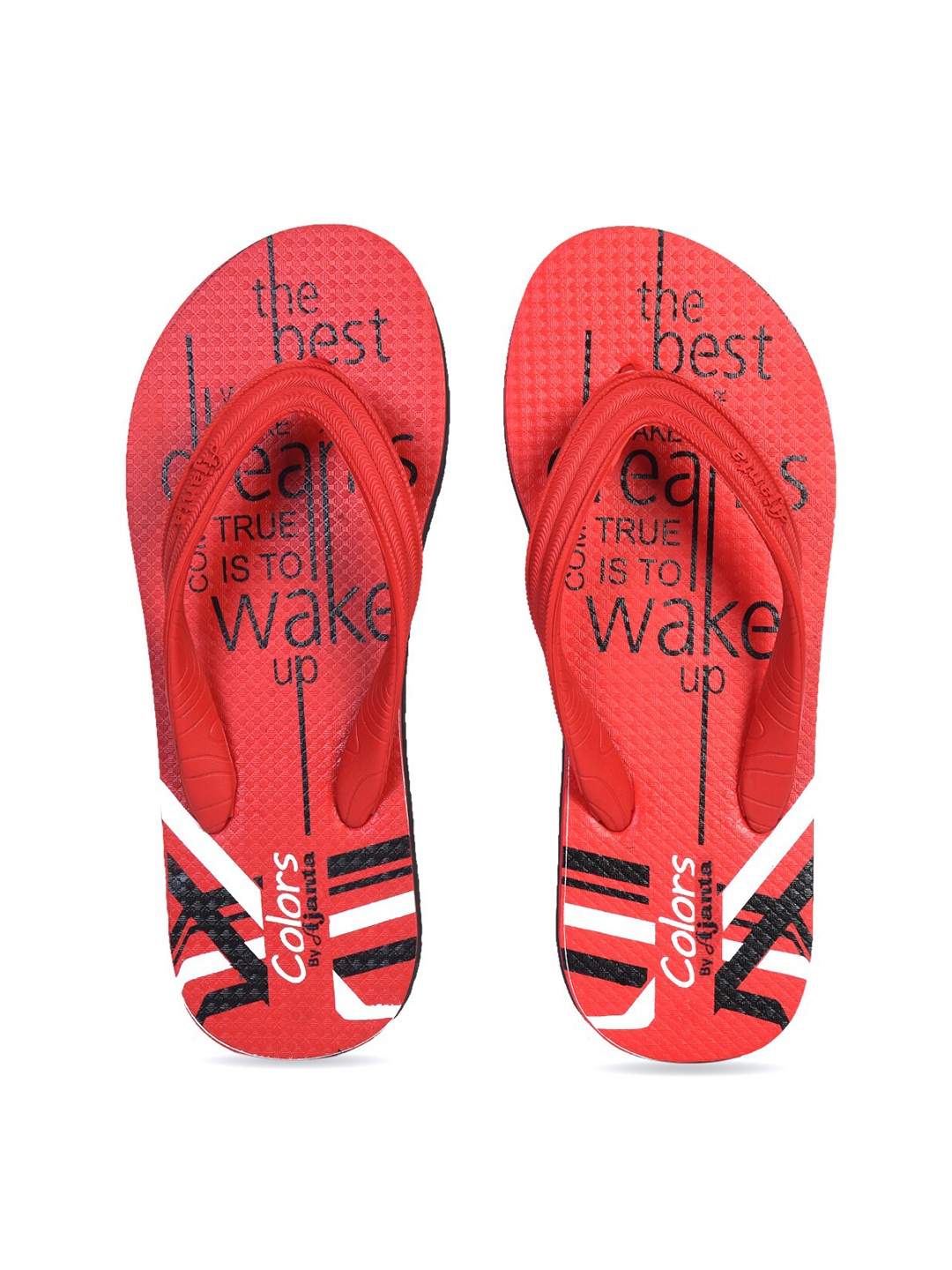 

Ajanta Men Printed Thong Flip-Flops, Red