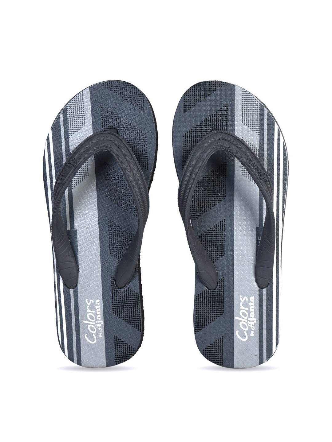 

Ajanta Men Printed Thong Flip-Flops, Grey