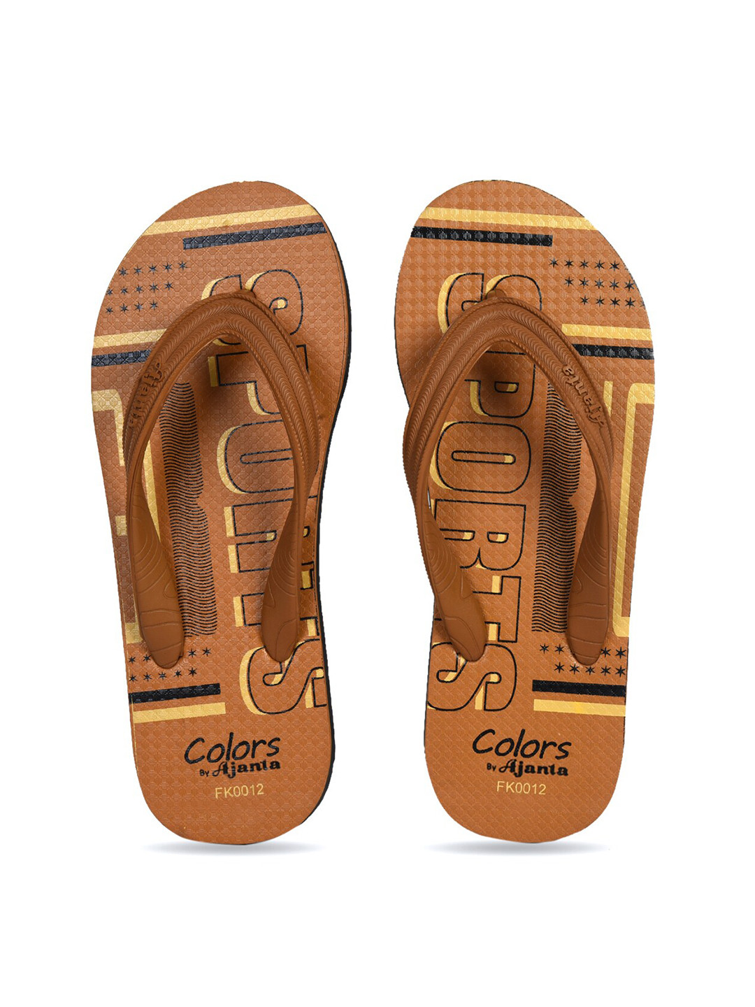 

Ajanta Men Printed Thong Flip-Flops, Brown