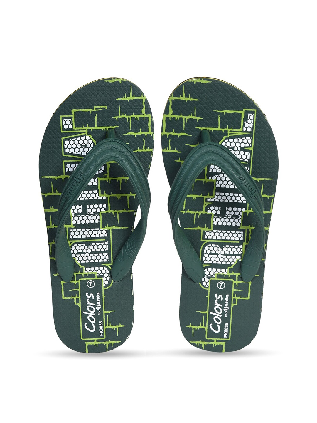 

Ajanta Men Printed Thong Flip-Flops, Green