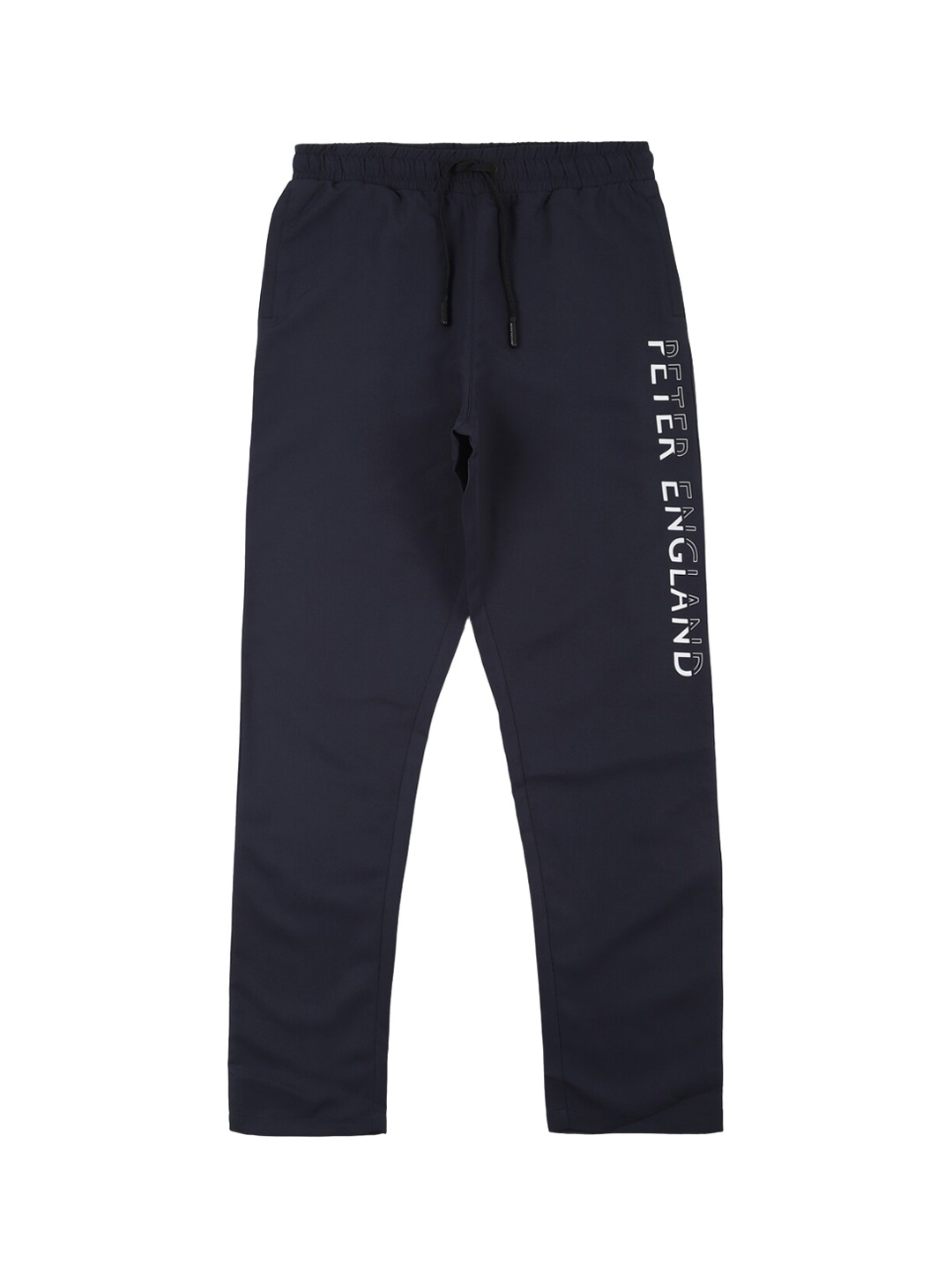 

Peter England Boys Typography Printed Regular Fit Track Pants, Navy blue