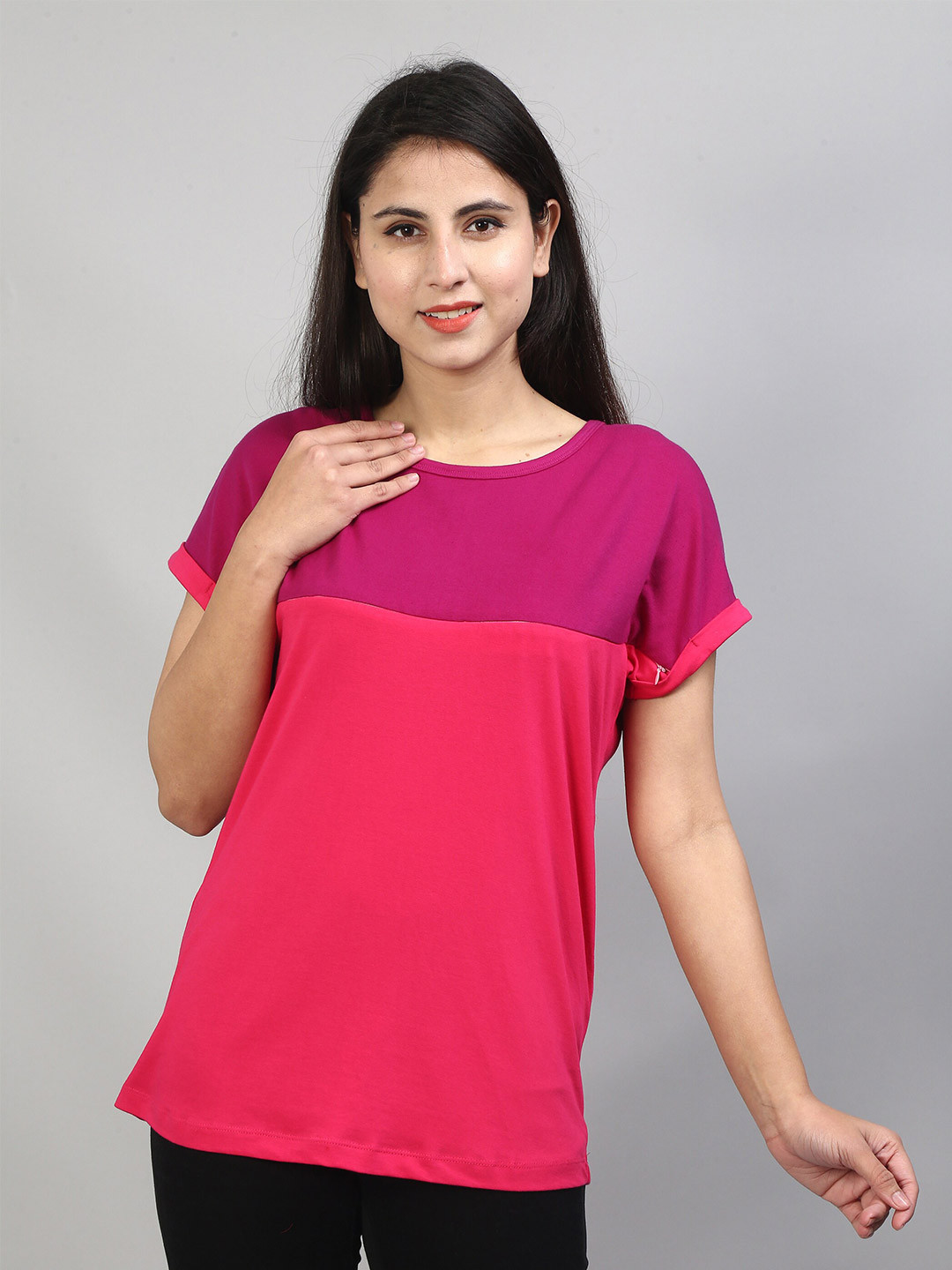

SillyBoom Dolman SleeveCotton Maternity T-shirt, Pink