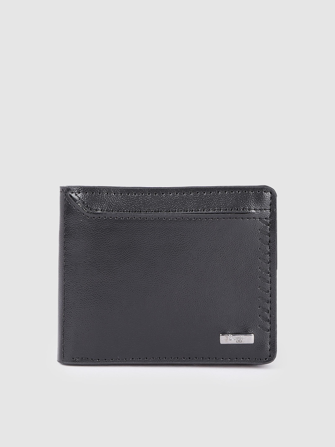 

Baggit Men Solid PU Two Fold Wallet, Black