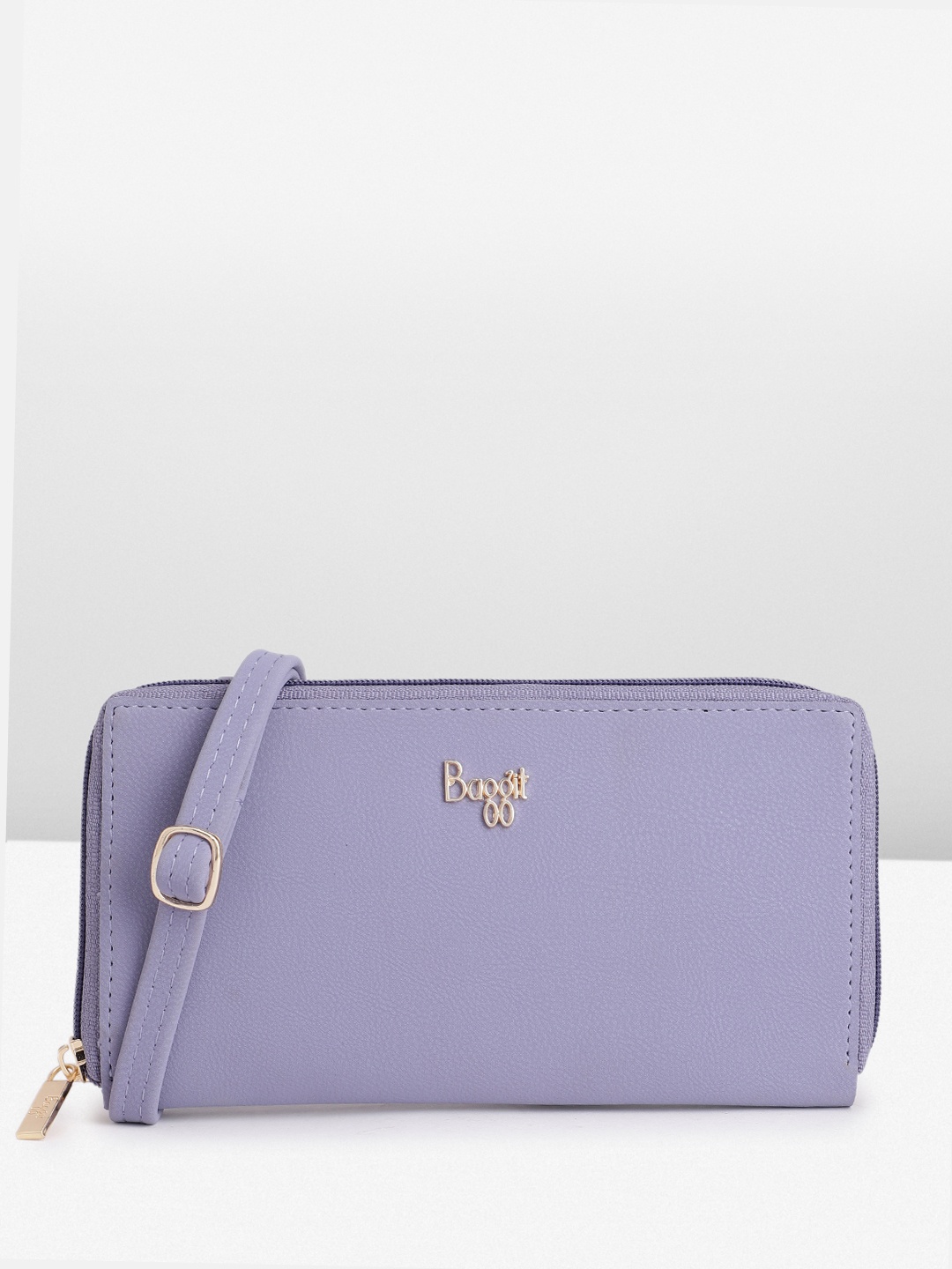 

Baggit Women Solid Zip Around Wallet, Purple
