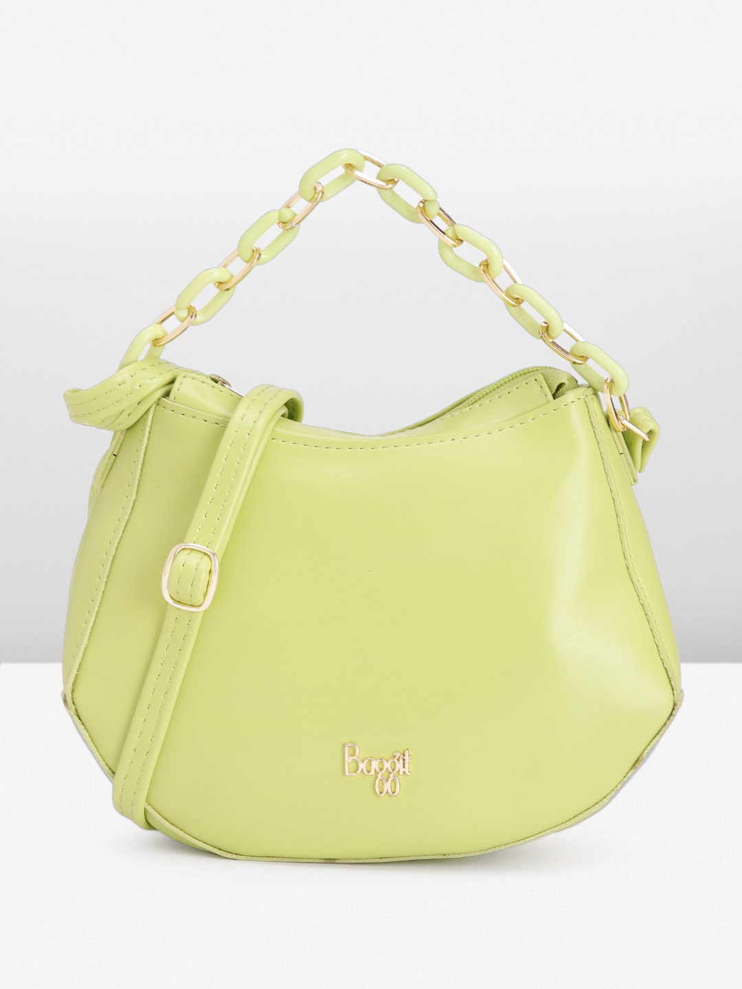 

Baggit Women Solid Sling Bag, Fluorescent green