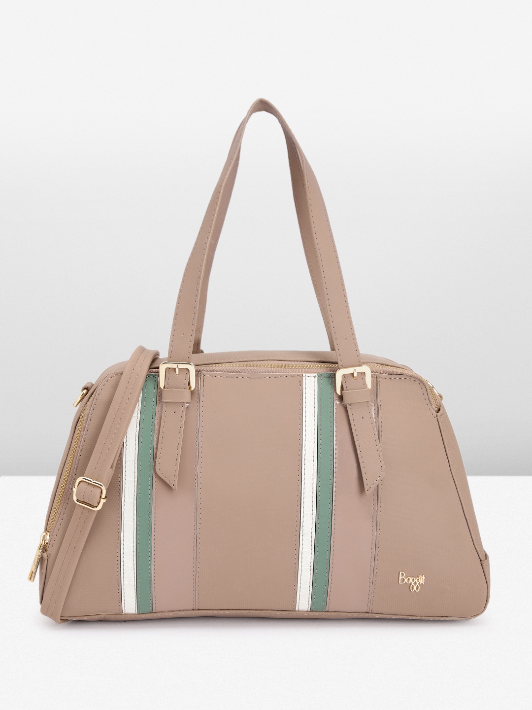 

Baggit Geometric Textured Handheld Bag, Mauve
