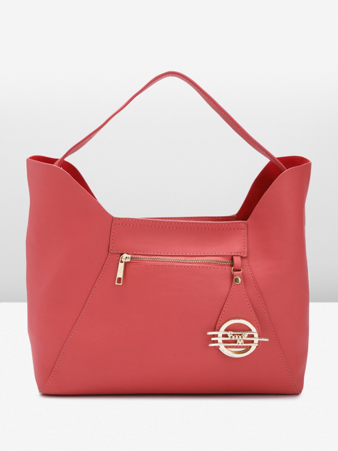 

Baggit Structured Hobo Bag with Attachable Pouch, Coral