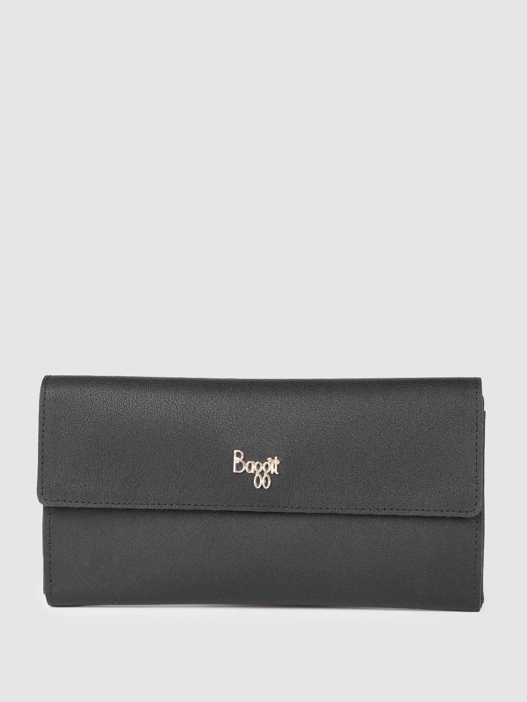 

Baggit Women Solid Three Fold Wallet with SIM Card Holder, Black