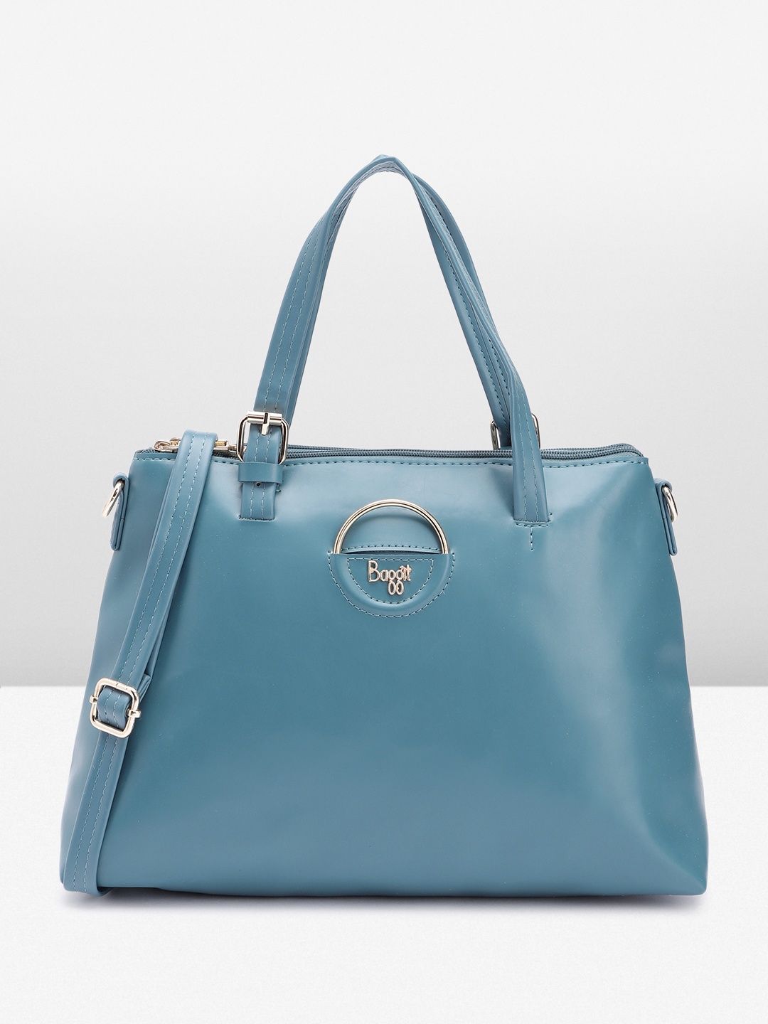 

Baggit Solid Structured Handheld Bag, Teal