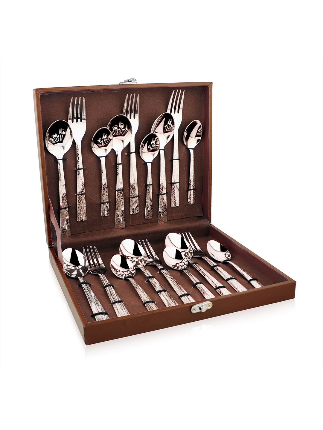 

FNS 18 Pieces Textured Cutlery Set, Silver