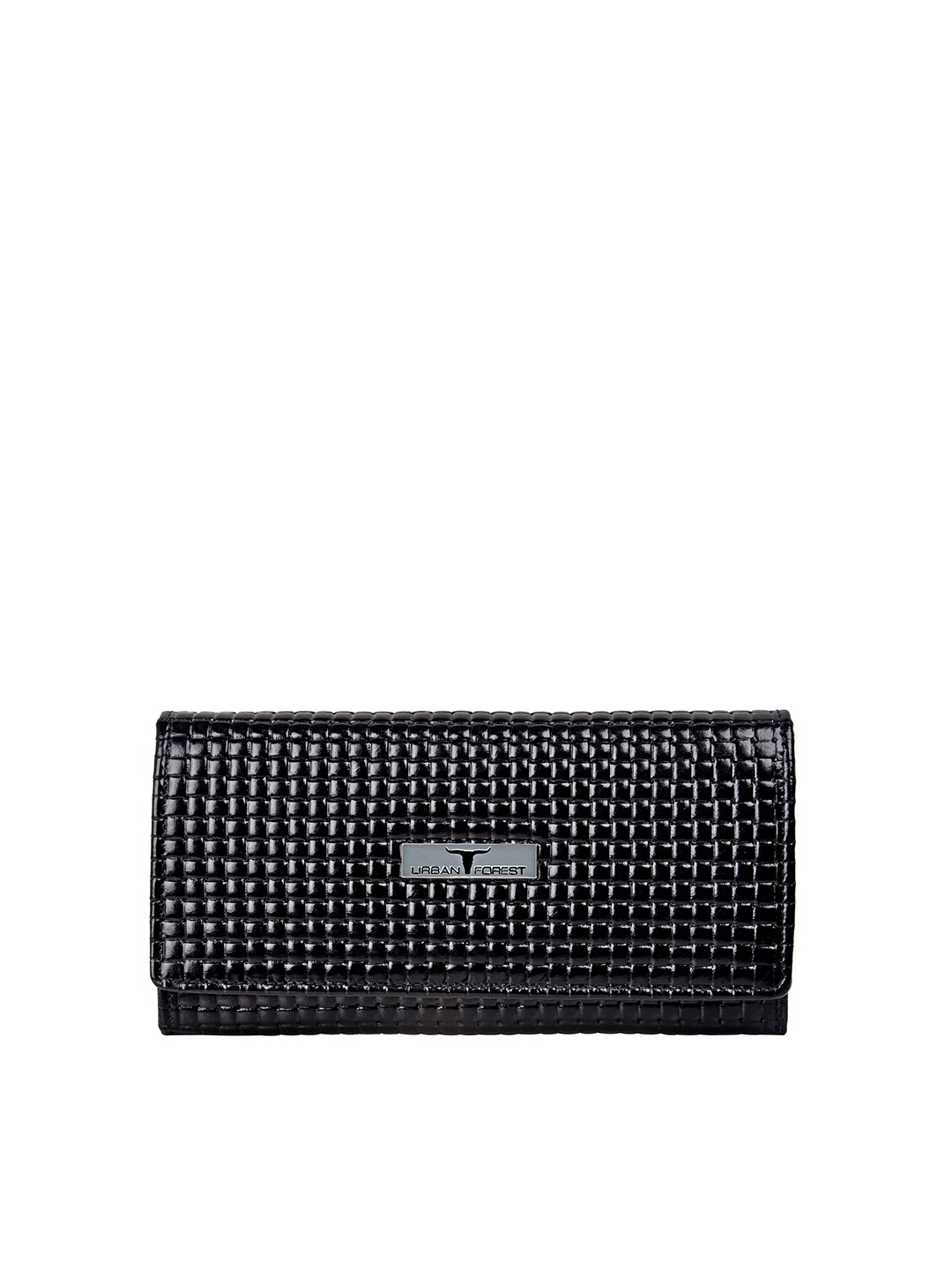 

URBAN FOREST Textured Leather Two Fold Wallet, Black