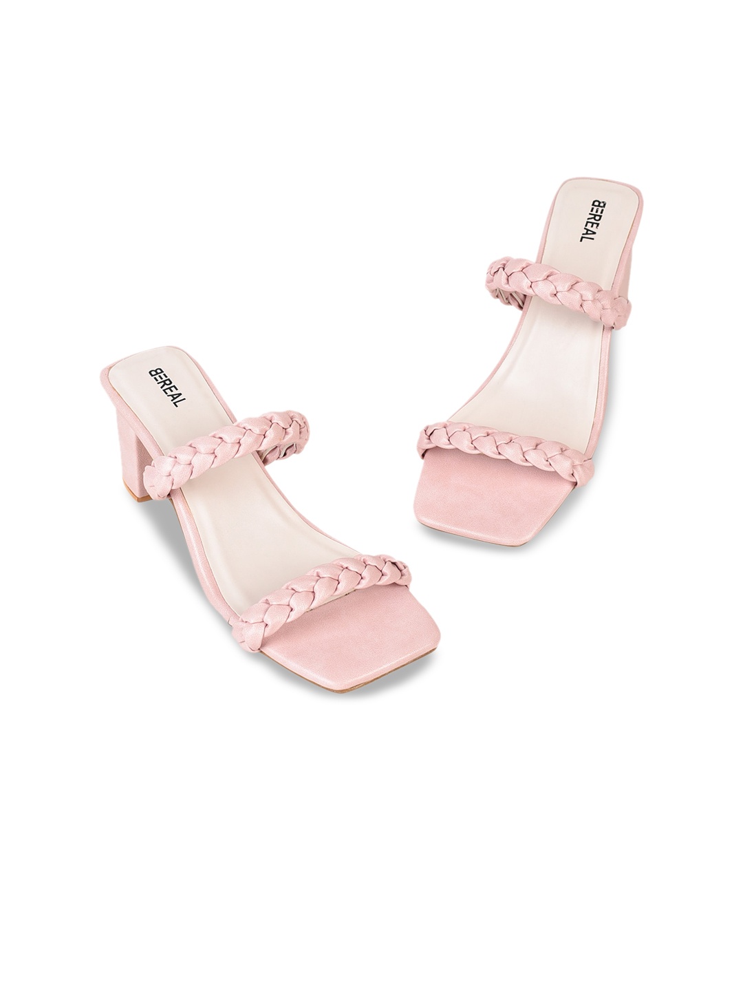 

BEREAL Braided Block Heels, Pink