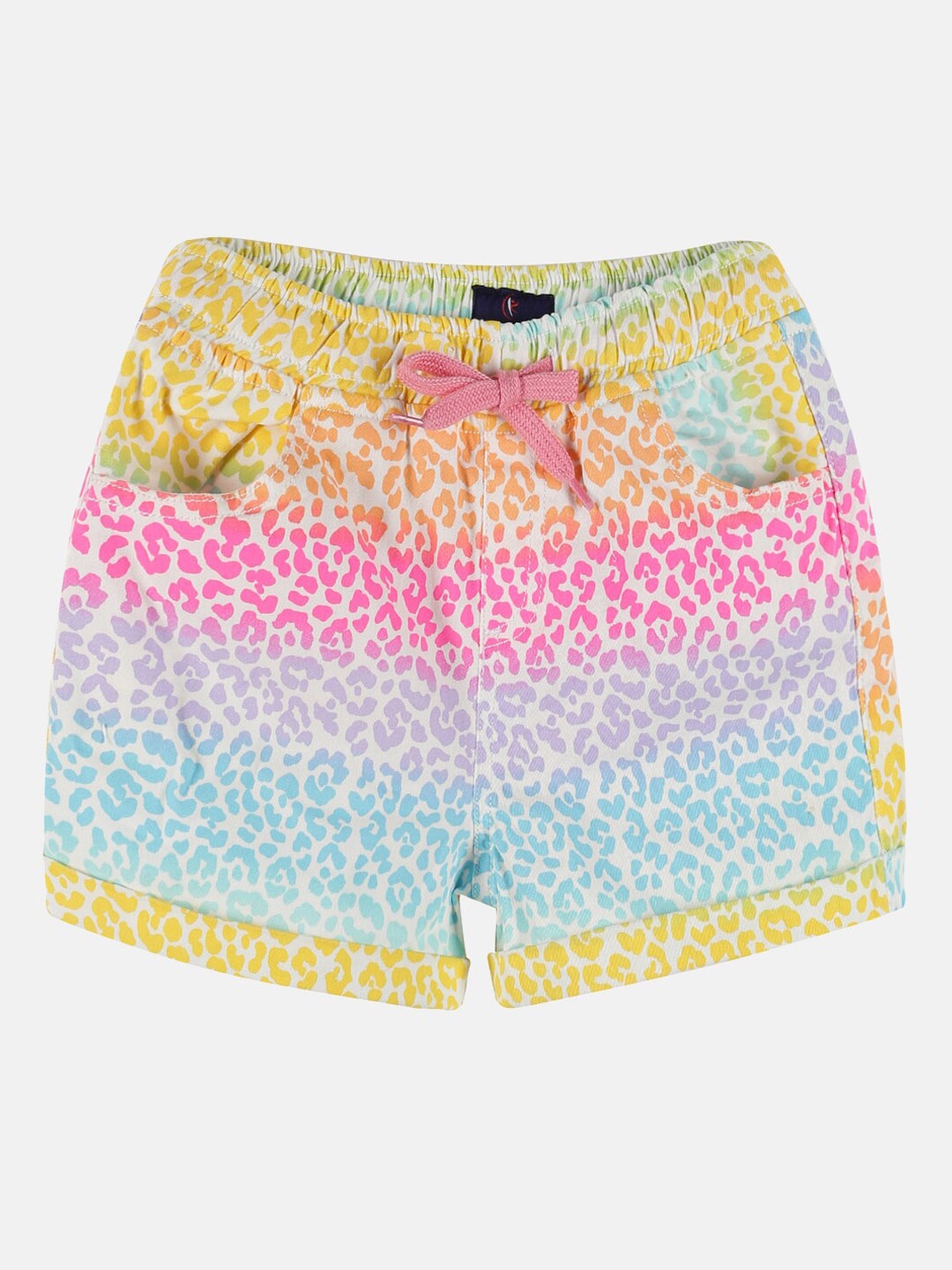 

KiddoPanti Girls Abstract Printed Cotton Shorts, Yellow