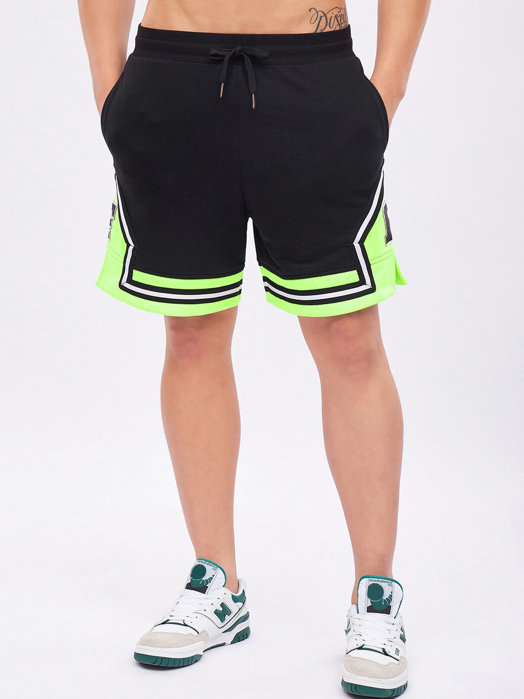 

FUGAZEE Men Mid-Rise Loose Fit Sports Shorts, Black