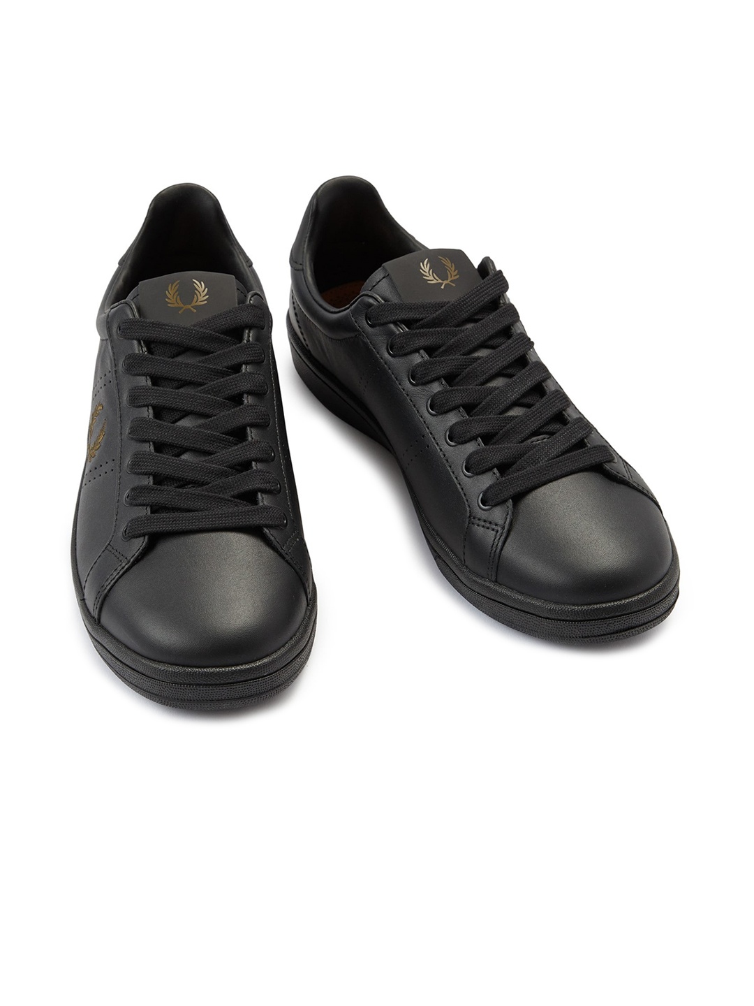 

Fred Perry Men Perforations Comfort Insole Leather Basics Sneakers, Black