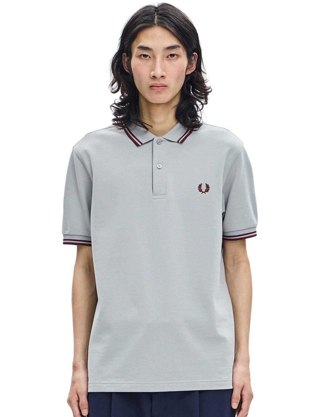 

Fred Perry Polo Collar Pure Cotton T-shirt, Grey