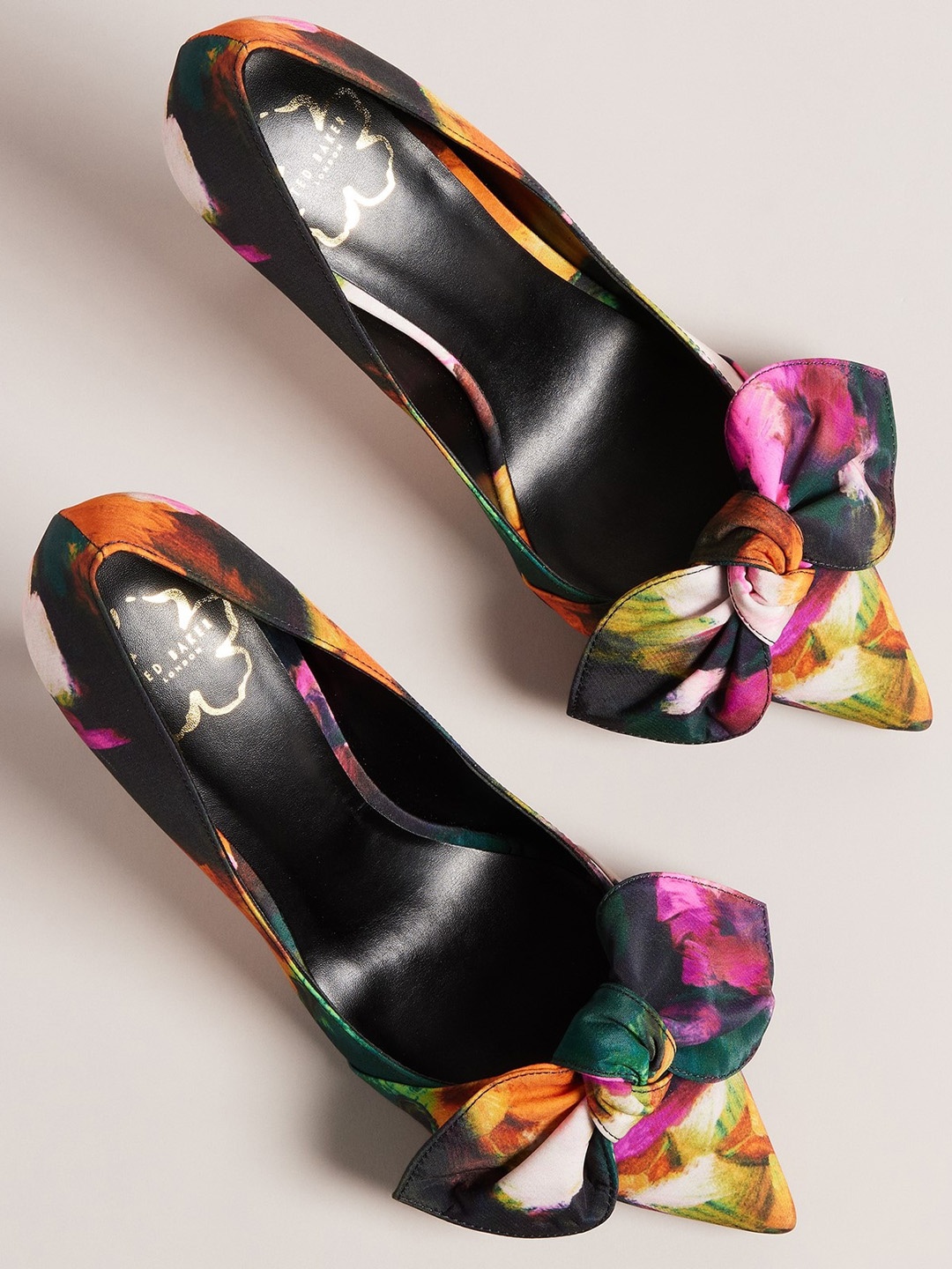

Ted Baker Printed Pointed Toe Stiletto Pumps With Bows, Black