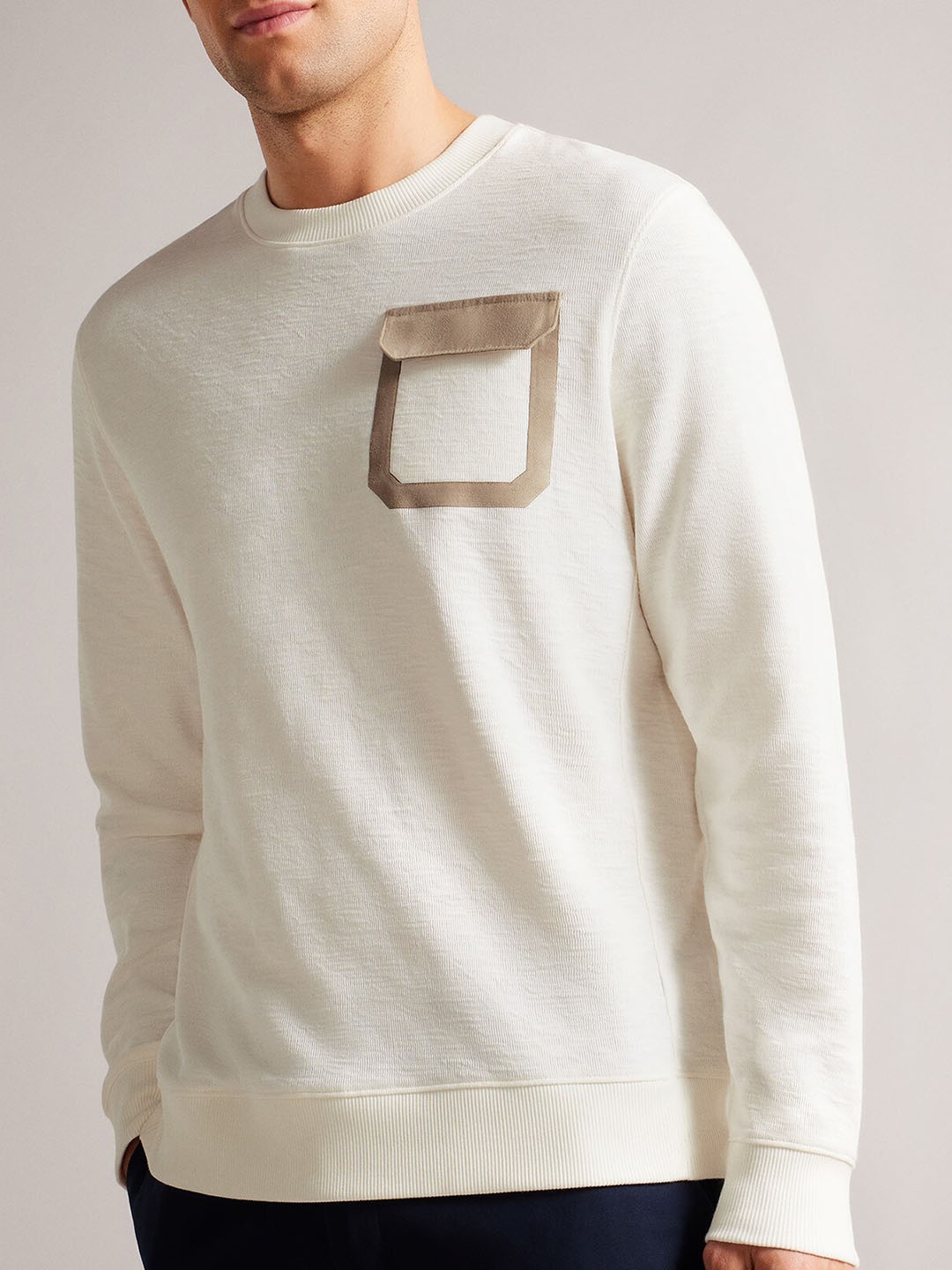 

Ted Baker Round Neck Cotton Sweatshirt, White