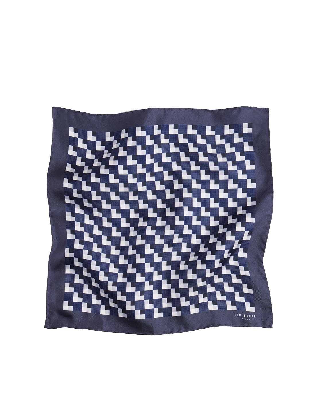 

Ted Baker Geometric Print Silk Pocket Square, Navy blue