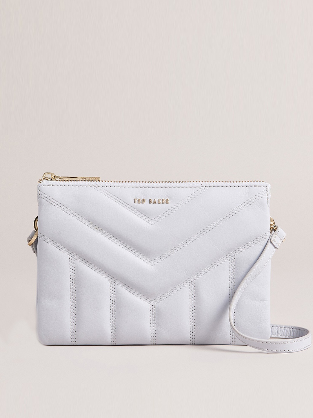 

Ted Baker Textured Cotton Structured Sling Bag with Quilted, White