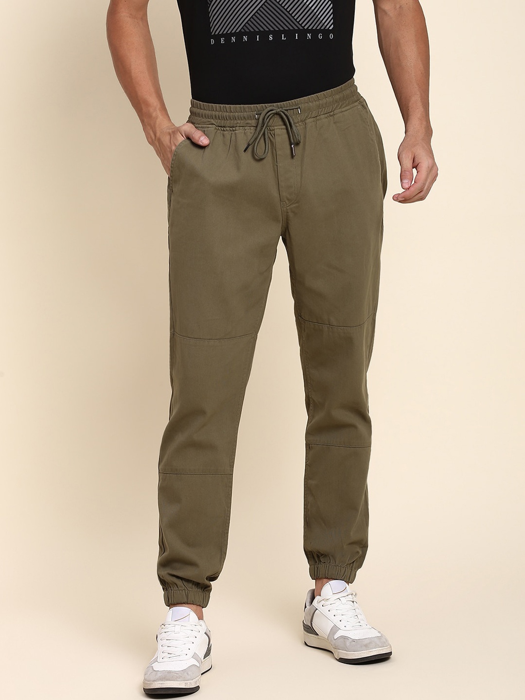 

Dennis Lingo Men Mid-Rise Joggers, Olive