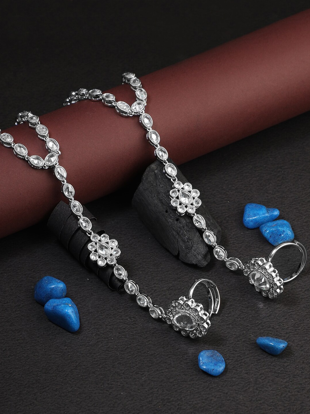 

Adwitiya Collection Rhodium-Plated Ring Bracelet, Silver