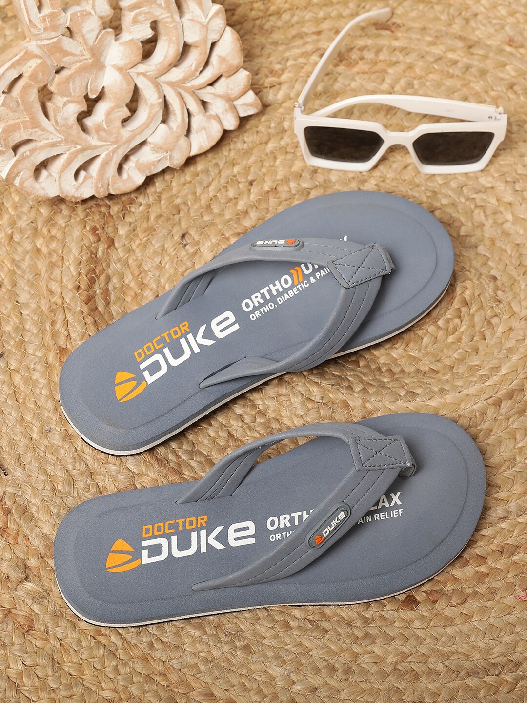 

Duke Men Printed Ortho Thong Flip-Flops, Blue