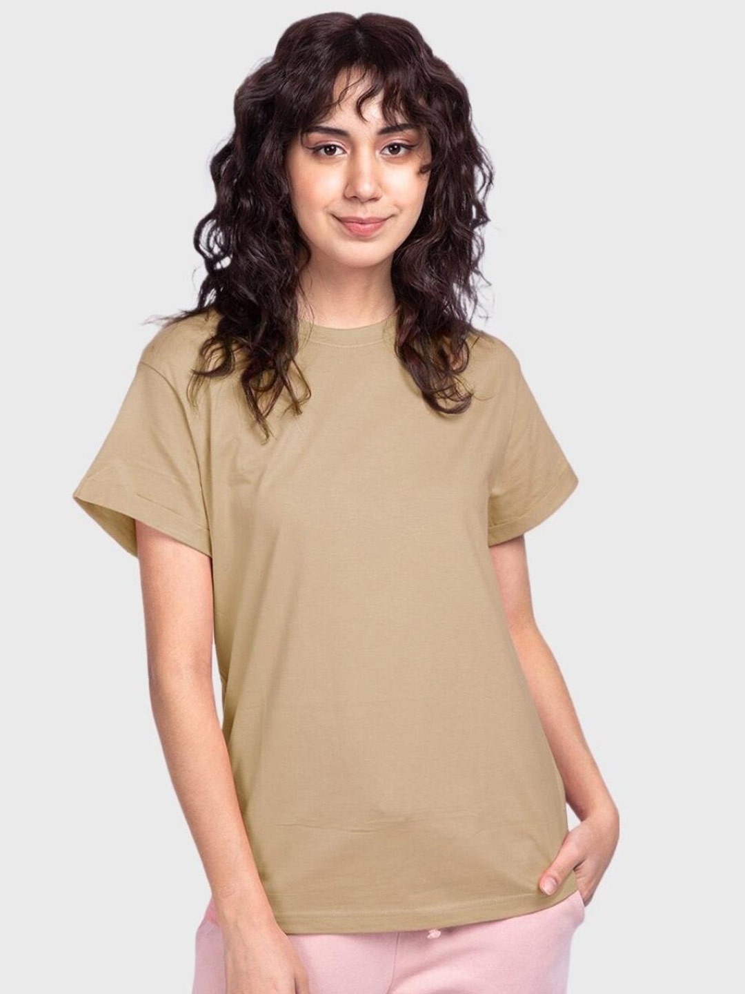 

Bewakoof Women Brown Boyfriend T-shirt